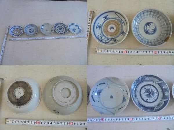 AKa6499　初期伊万里？　古伊万里　染付　くらわんか　５枚　セット