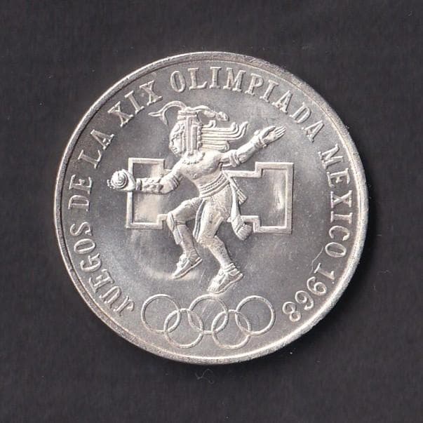 メキシコオリンピック 25ペソ銀貨　1968年
