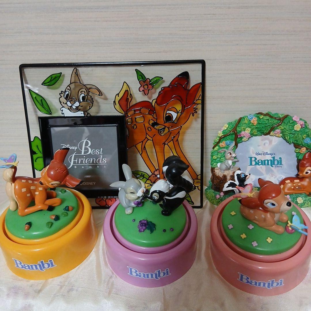 バンビ　オルゴール×3　フォトフレーム×2　　セット品