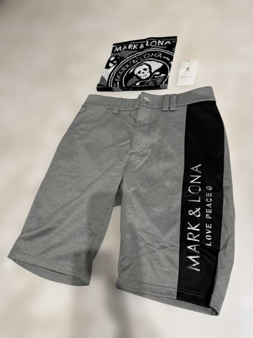 MARK & LONA グレーショートパンツ　マークアンドロナ厚手ハンカチセット
