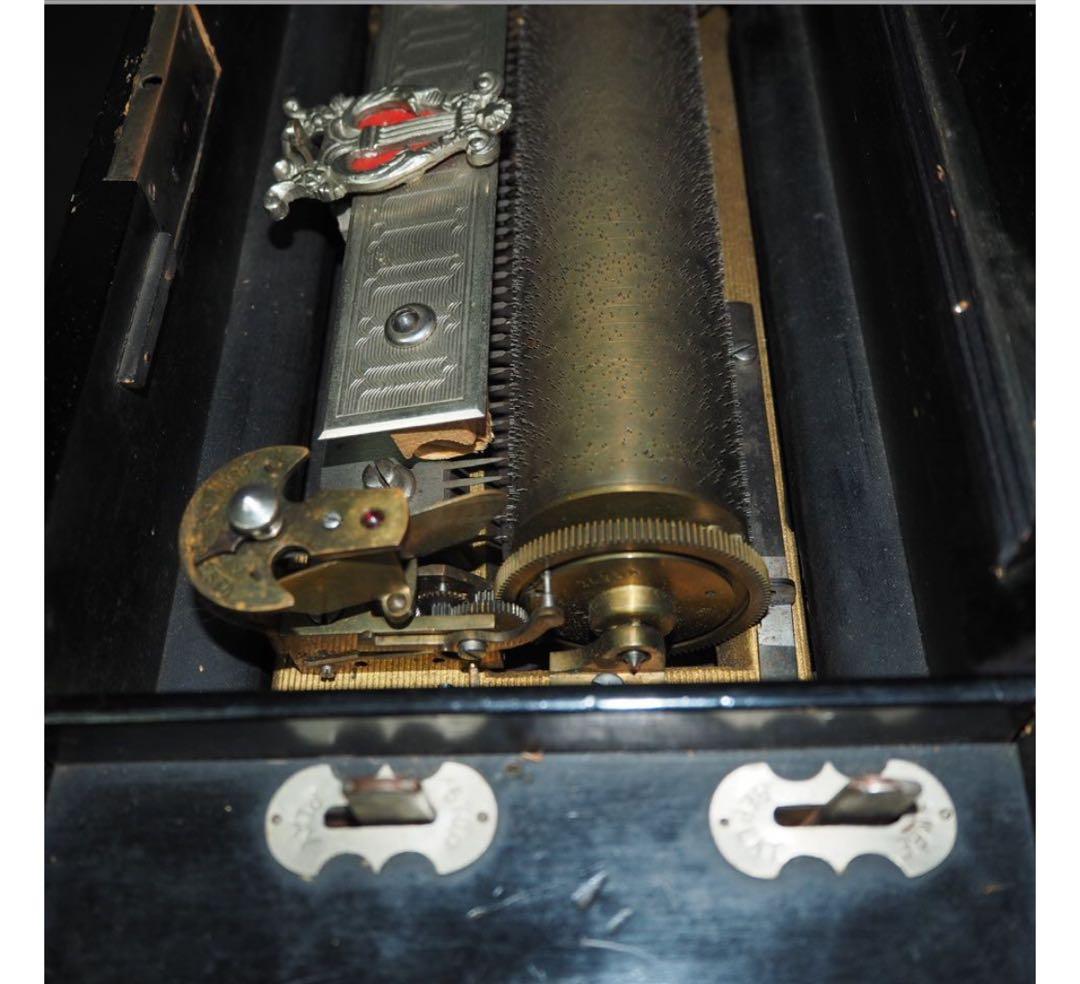 送料無料博物館級19世紀半ば頃スイス製オルゴール　稼働品幅48ｃｍ重8.3ｋｇ★