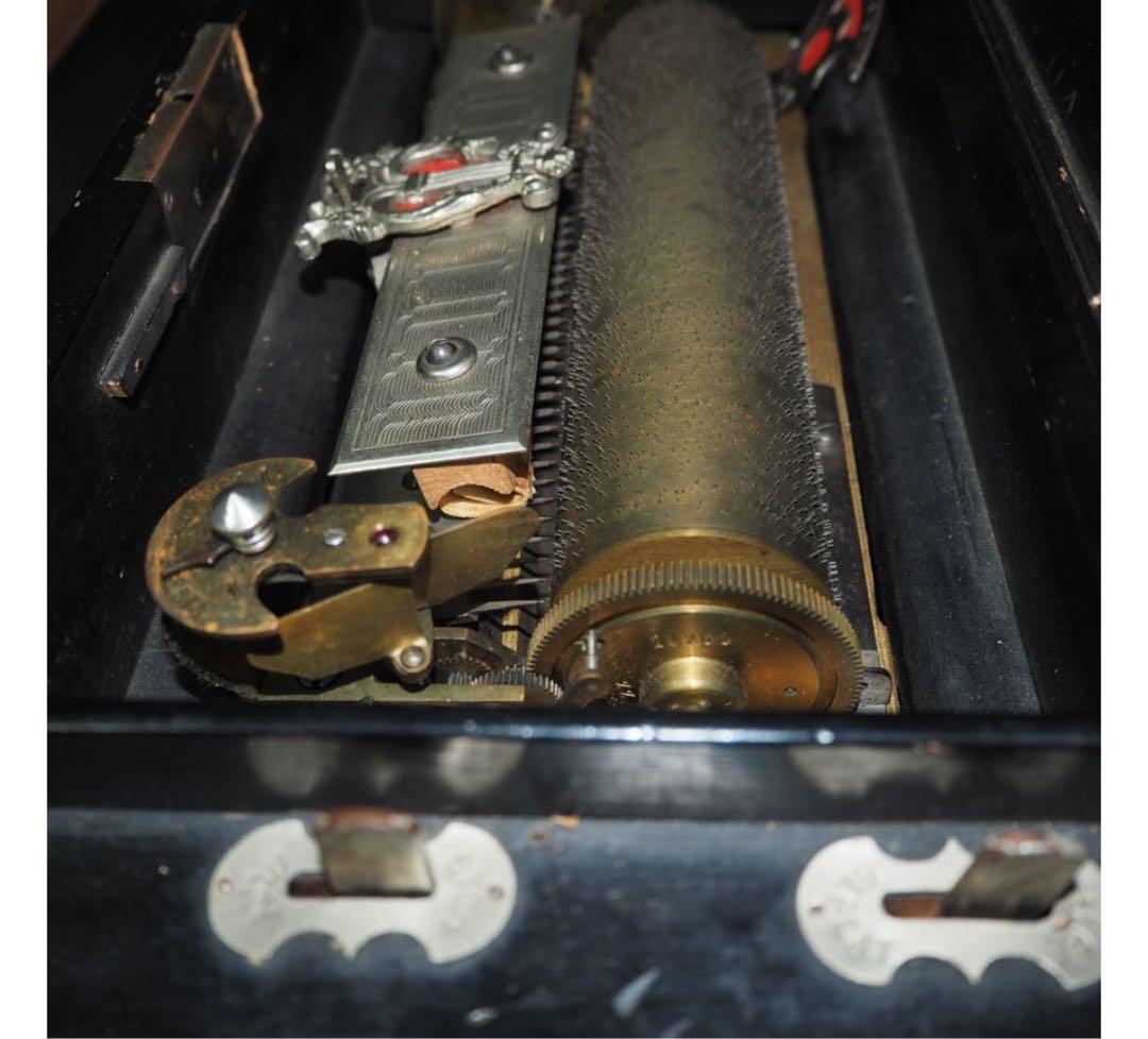 送料無料博物館級19世紀半ば頃スイス製オルゴール　稼働品幅48ｃｍ重8.3ｋｇ★