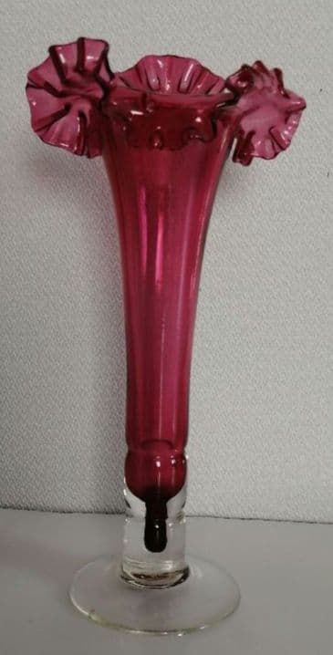 銅赤ガラス　花瓶