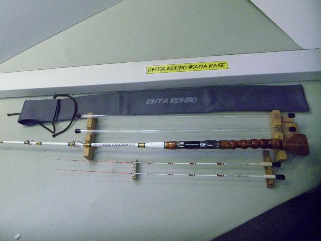 1113★手作り（布袋竹）筏竿【全長149㎝】【最高級】【純白筏竿】太田工房★