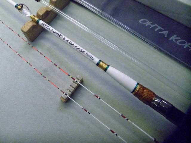 1113★手作り（布袋竹）筏竿【全長149㎝】【最高級】【純白筏竿】太田工房★