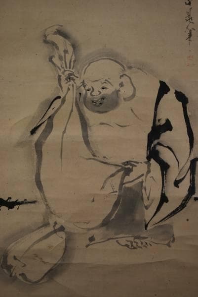 模写/谷文晁/布袋図/江戸後期/布袋屋掛軸A-862