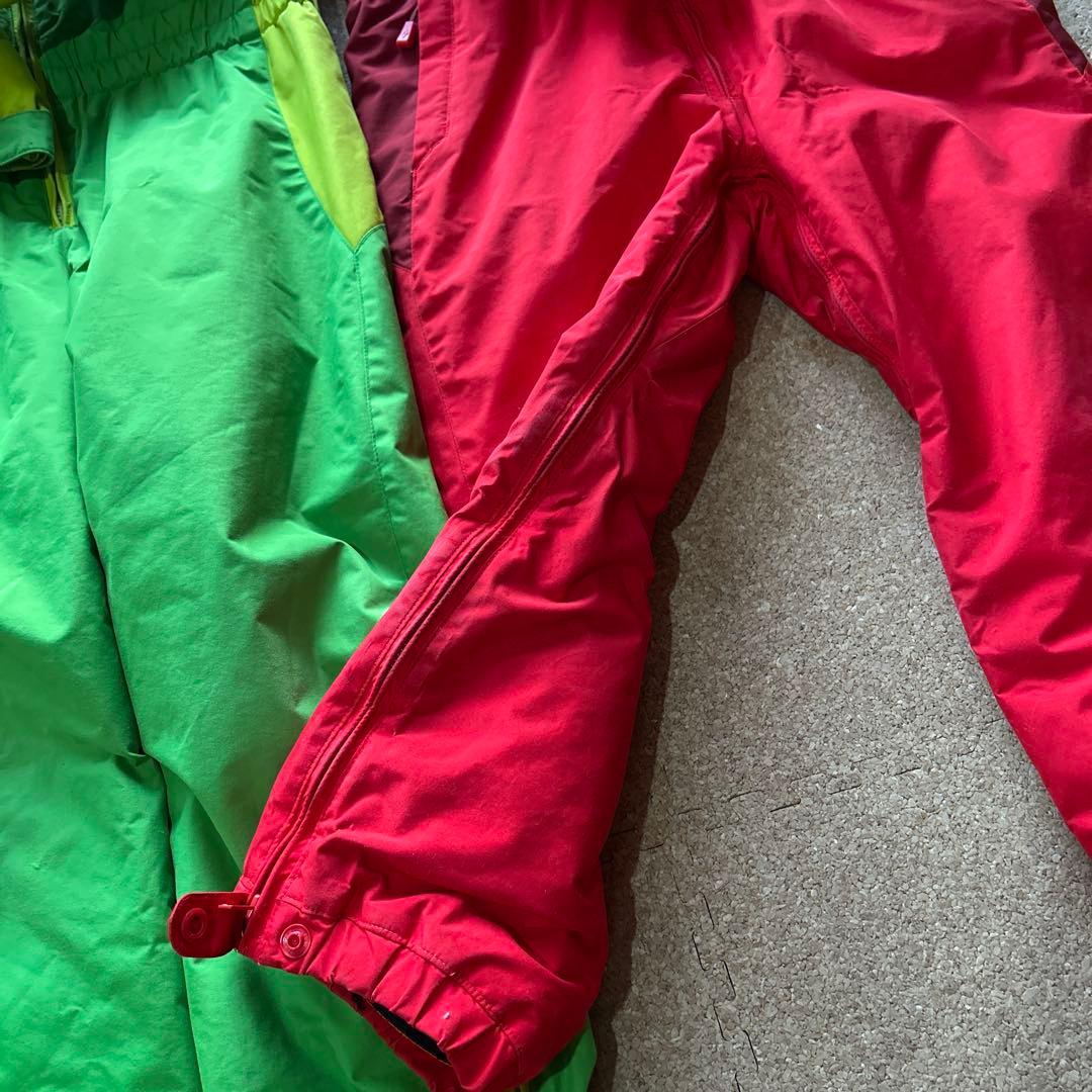 mont-bell 子ども用スキーウェア 緑 赤