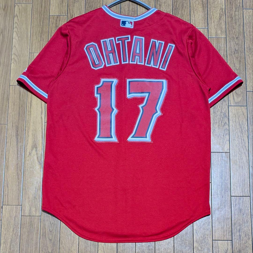 ②USA製 マジェスティック　エンゼルス 大谷翔平 ユニフォーム　Ｍ レッド
