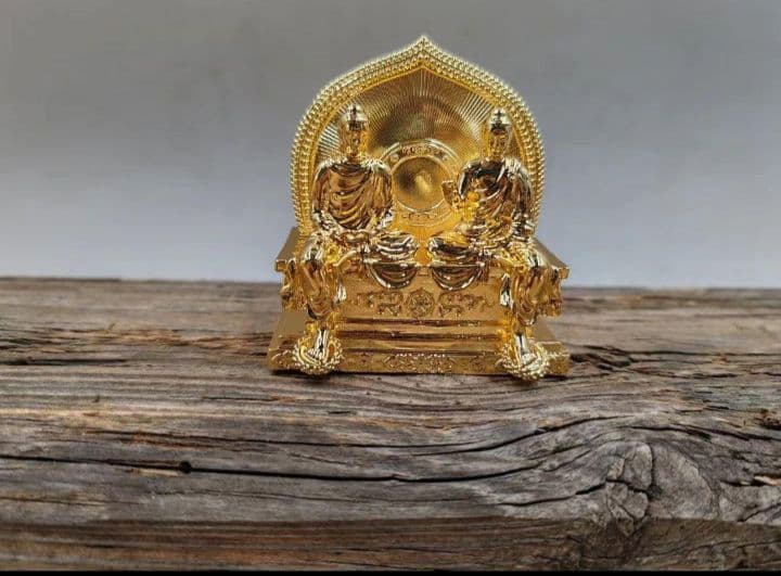 【修縁堂】妙法蓮華経二聖 多宝仏 釈迦如来 金メッキ 仏教法具 寺院用仏具