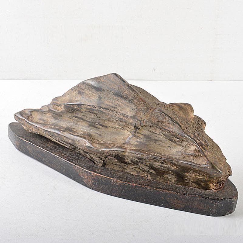 天然石　鑑賞石　置物　重さ約2.71㎏　唐木台付　V　R6595