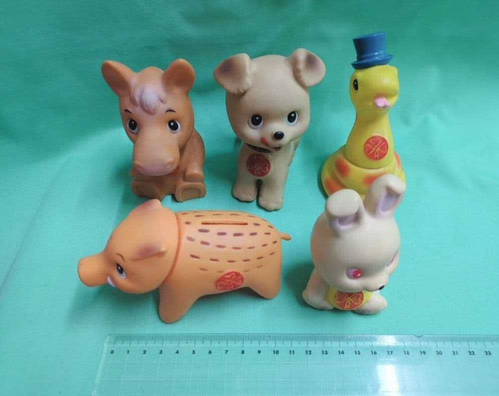 当時物 ソフビ フィギュア　大量 貯金箱 動物　レトロアニマル　昭和レトロ