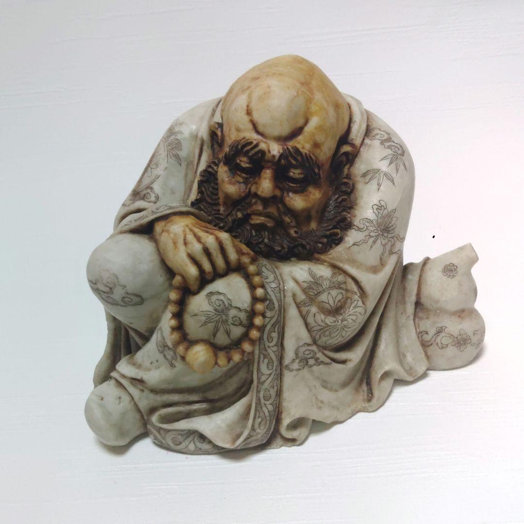 達磨大師　玉製　彫刻　置物　中国？　日本？　ミ10