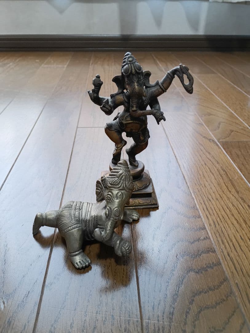 ガネーシャ像 2体　真鍮製