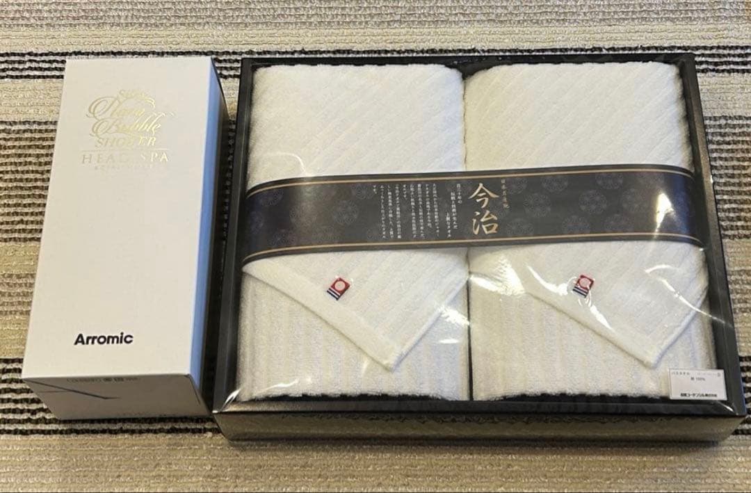 アラミック シャワーヘッド & 今治バスタオル 2枚セット