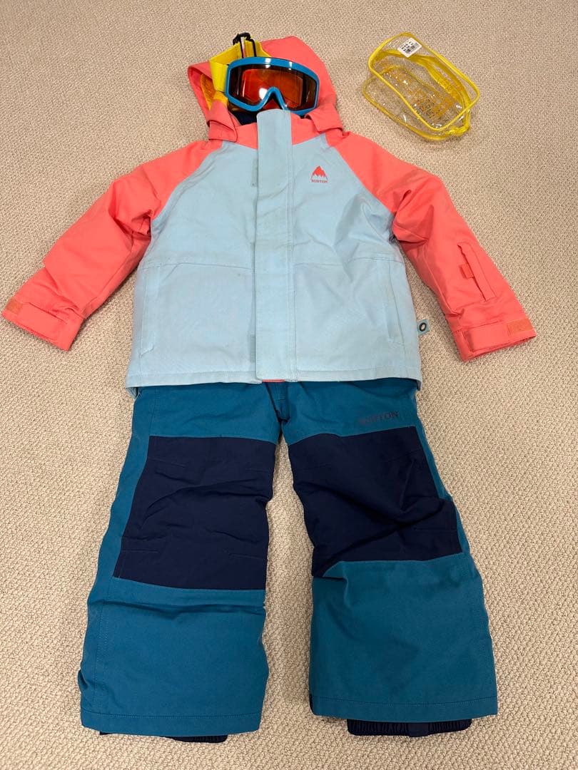 Burton バートン　キッズスノーボードウェア　トドラー　4T ゴーグル付き
