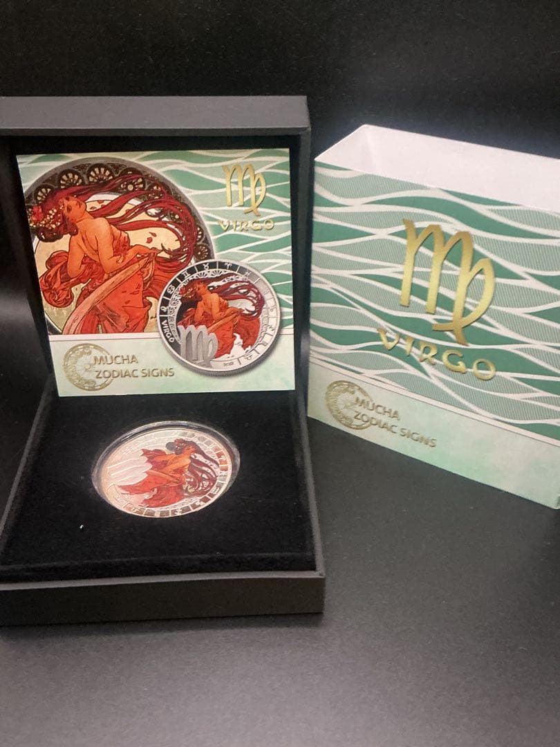 ミュシャ × 黄道十二宮 ― 乙女座、Virgo　銀メッキ付き白銅貨