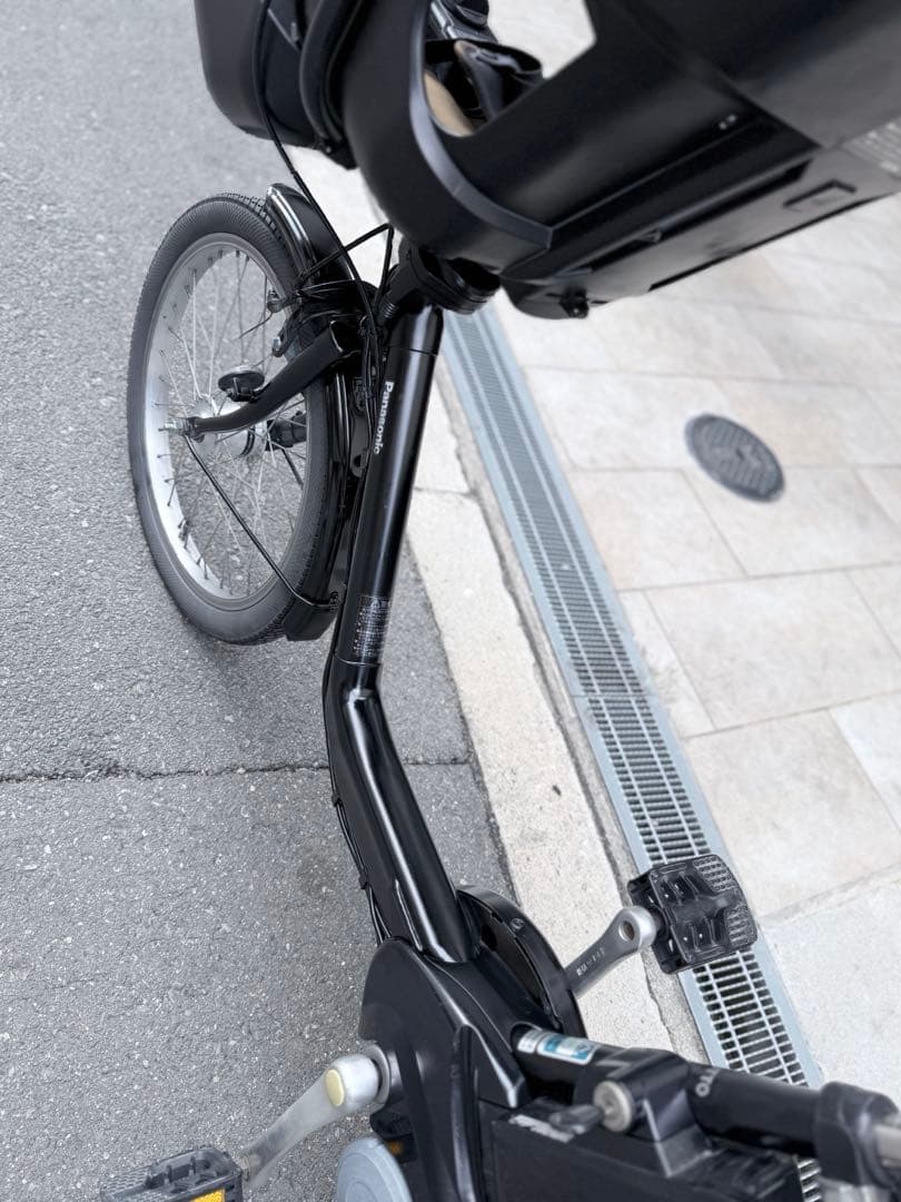 大阪府　子供乗せ　パナソニック　電動アシスト自転車 チャイルドシート付き 黒