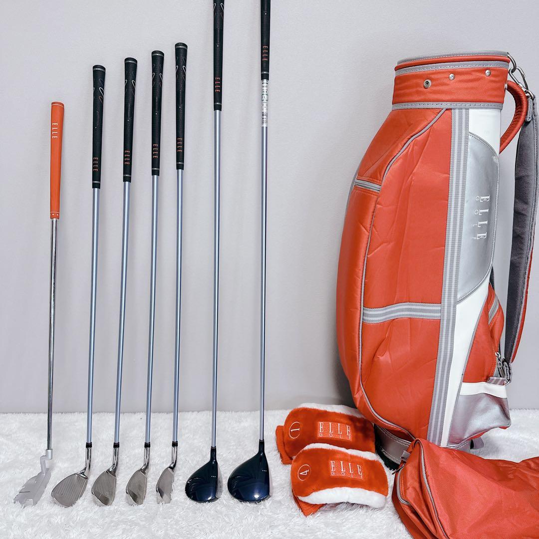 初心者向け ELLE ゴルフクラブ＆キャディバッグ レディース ハーフセット