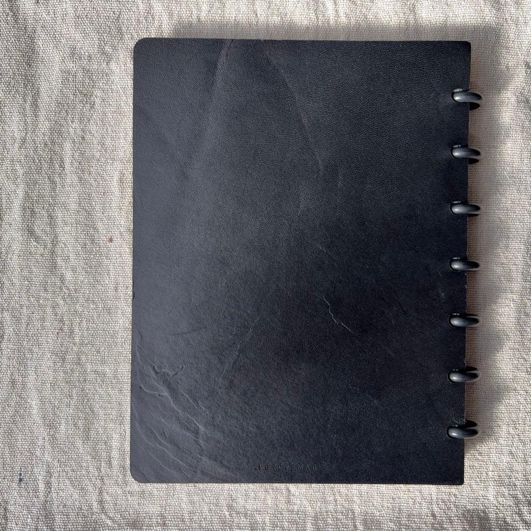 ノート・メモ帳 Grovemade Leather Notebook Medium Black