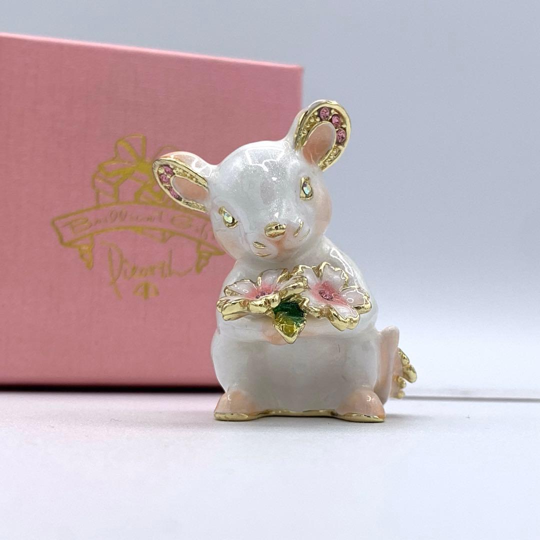 ピィアース　はなねずみ　箱付き　ジュエリーボックス　白ねずみ