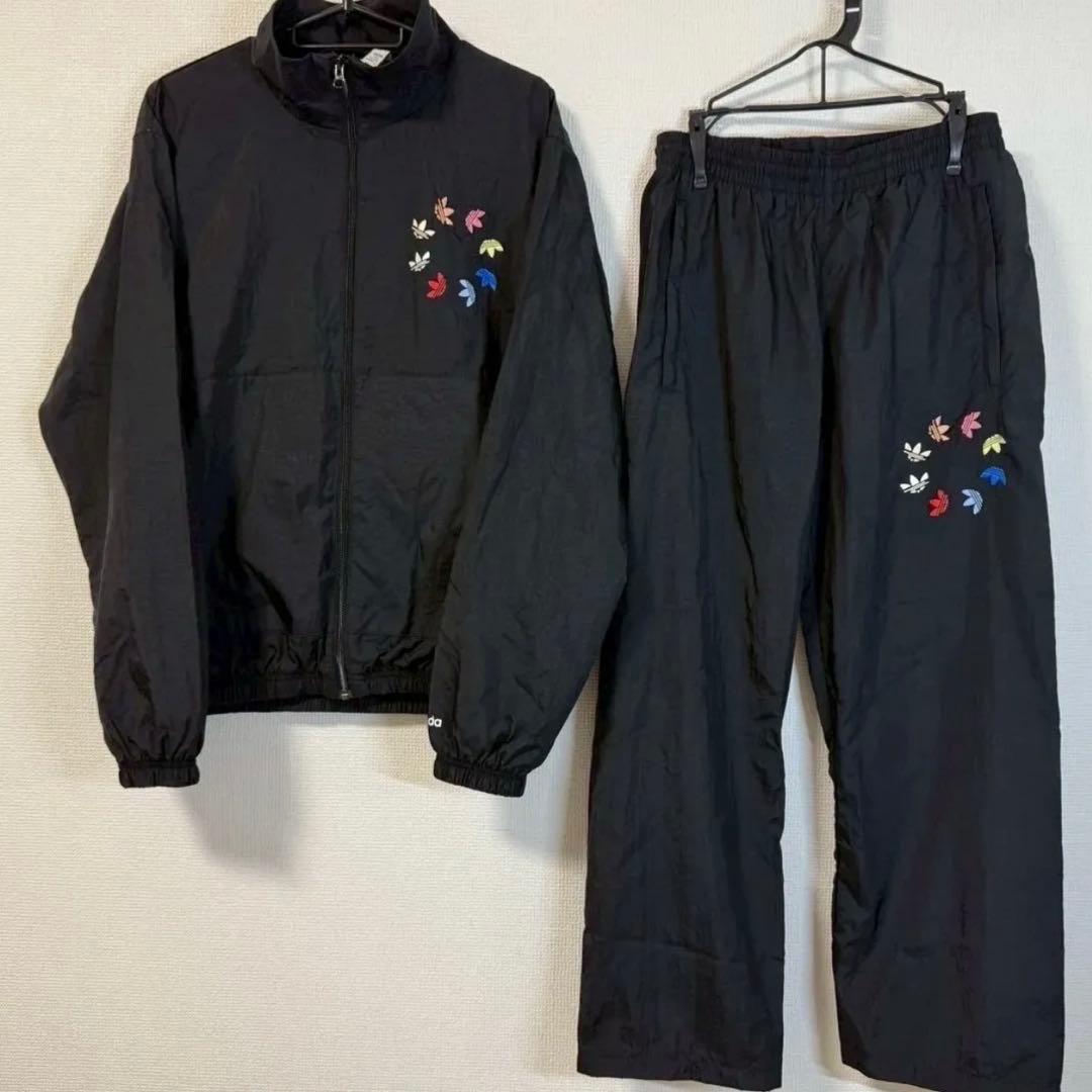 adidas Originals トレフォイル刺繍 ナイロン セットアップ