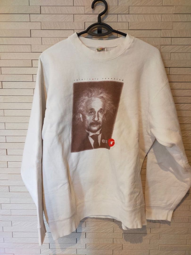 スウェット　古着　ビンテージスウェット　90s アインシュタイン　フルーツ　偉人