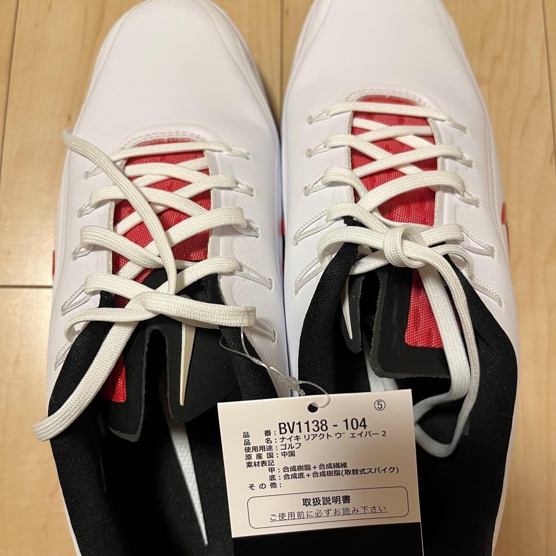 NIKE(ナイキ)ゴルフシューズ　リアクトヴェイパー2 【26.5】　白/赤