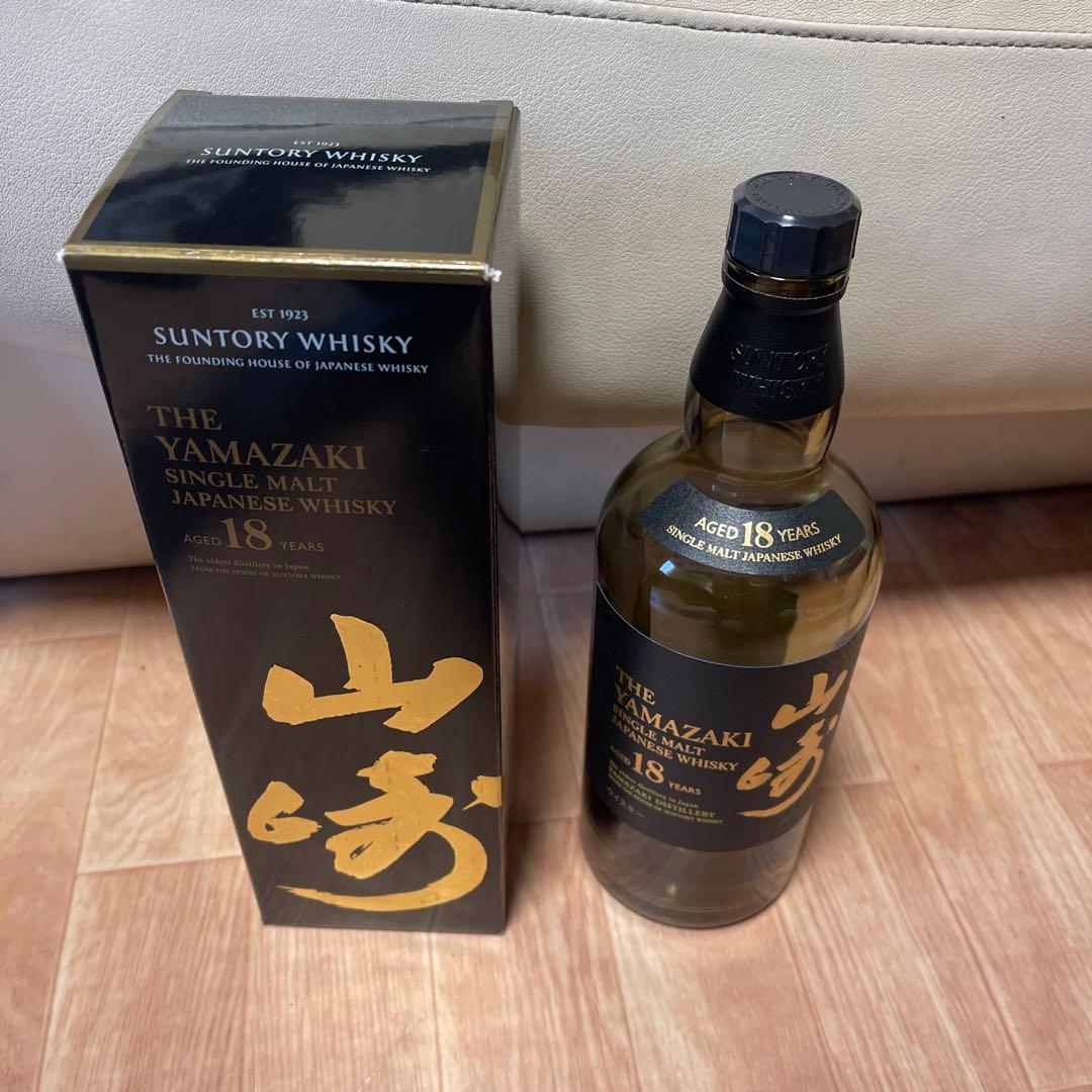 山崎 18年 シングルモルトウイスキー 700ml 空瓶空箱