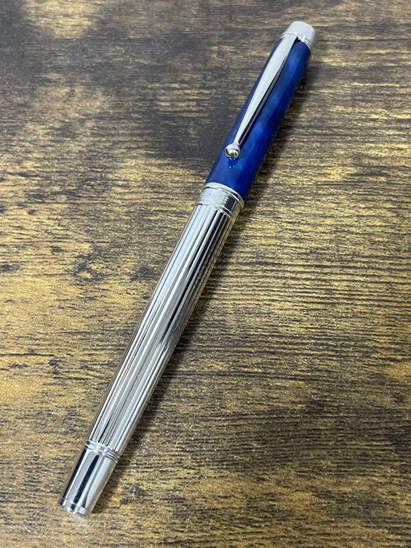 新品　ロジウムストライプ×マーブル　マリンブルー　グランセ　パイロット　万年筆