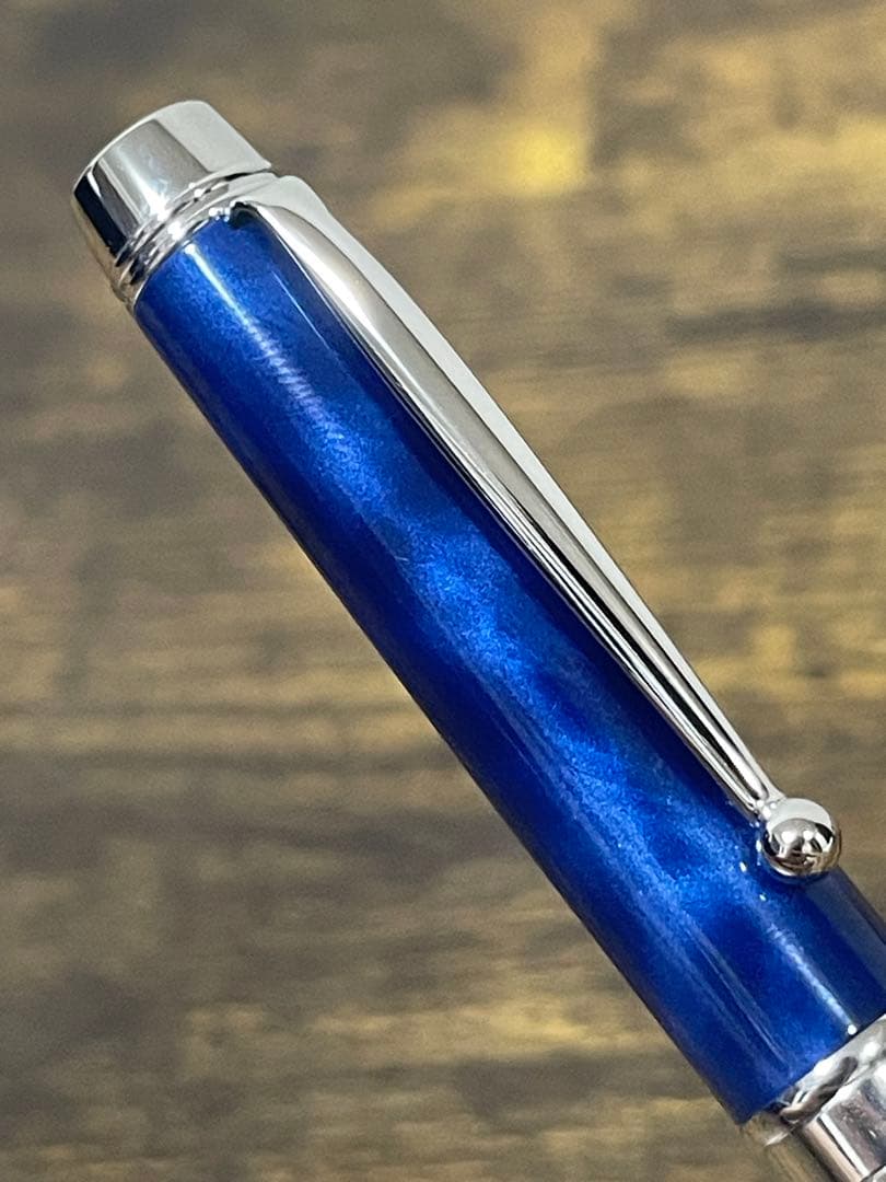 新品　ロジウムストライプ×マーブル　マリンブルー　グランセ　パイロット　万年筆