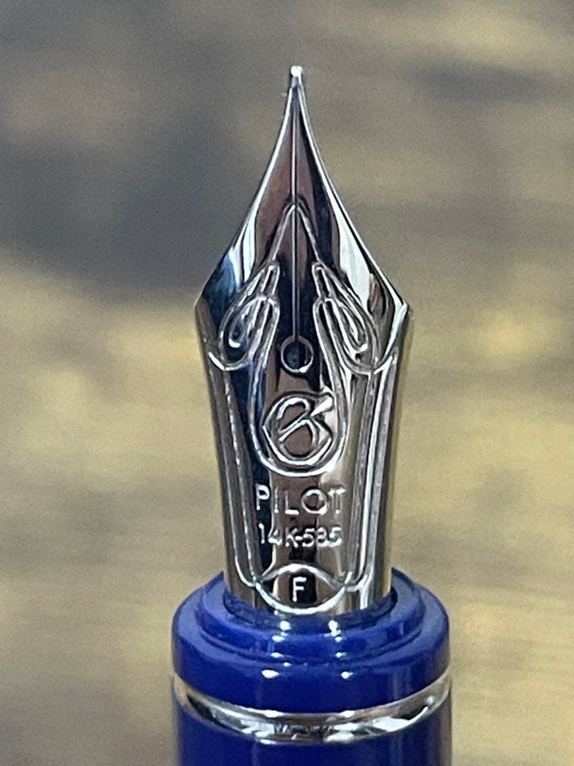 新品　ロジウムストライプ×マーブル　マリンブルー　グランセ　パイロット　万年筆