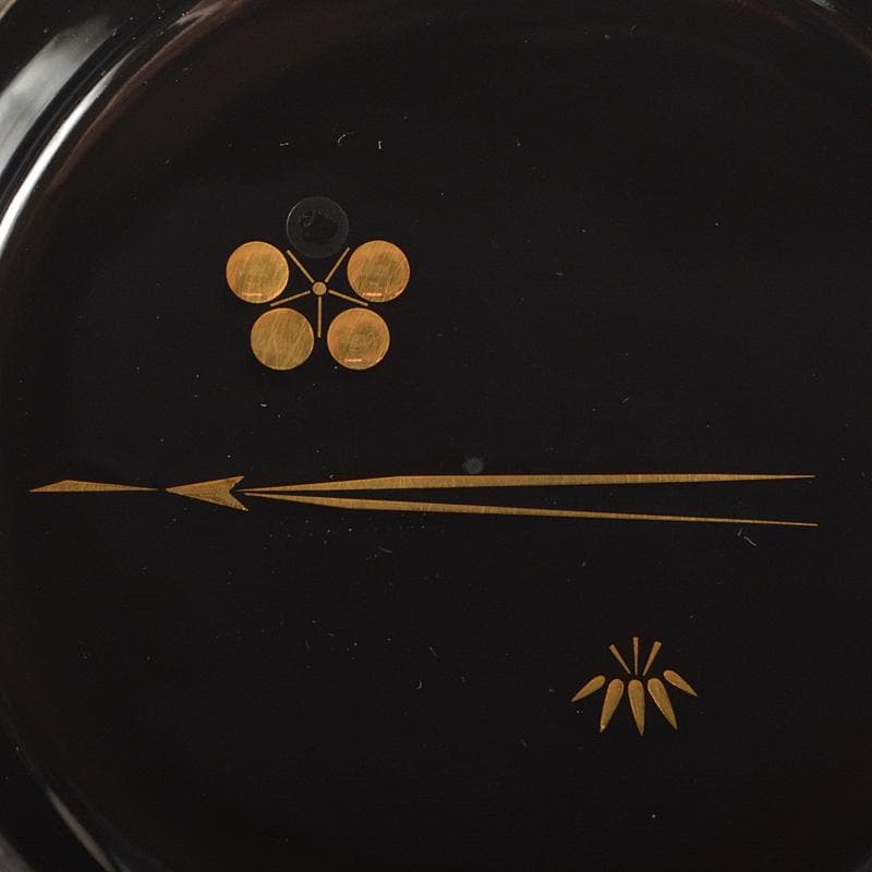 輪島塗　角藤弘悦作　稲穂鶴蒔絵　棗　堀内宗完(兼中斎)極め箱　V　R6336