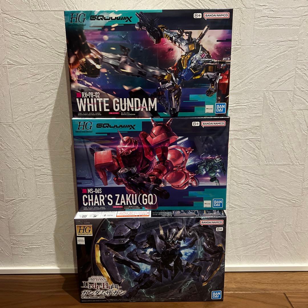 HG 1/144 白いガンダム　シャアザク　ガンダムザガン　3個セット