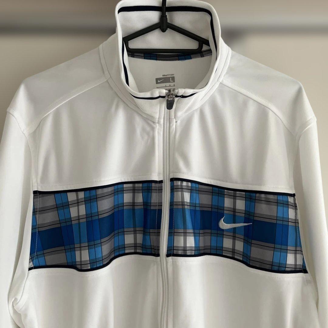 NIKE ナイキ　テニス　ジップアップジャケット 白　US:L フェデラー①