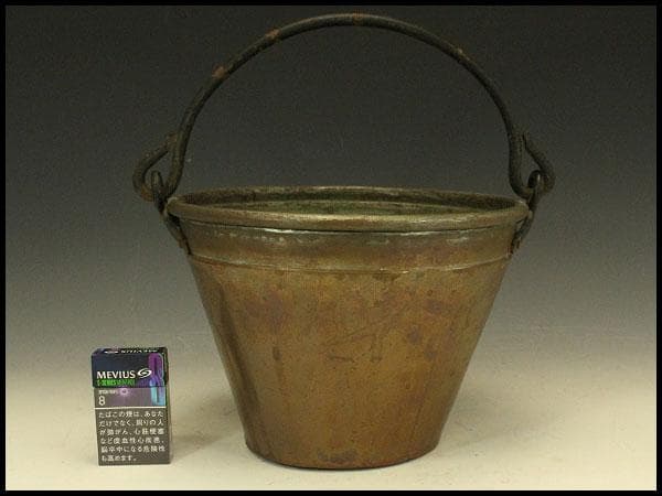 アンティーク ブロンズ バケツ 銅製(メ1064)