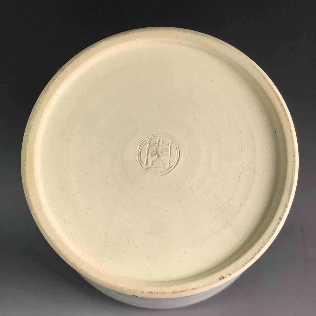 Ｐ８０４　水指　『平安　開山造』『礼賓手三嶋』『末広水指』　共箱　茶道具