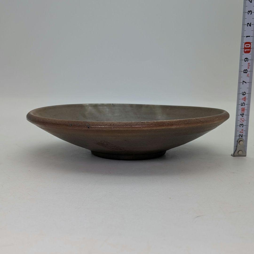 窯元松園 備前焼 金彩窯変皿 共箱 和食器 中皿 金襷 日本料理 レア 希少