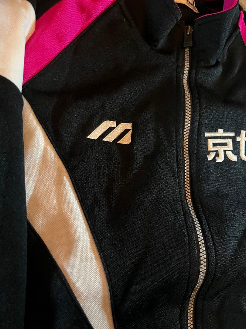 ミズノ　京セラ ジップアップジャケット 黒/ピンク サイズM