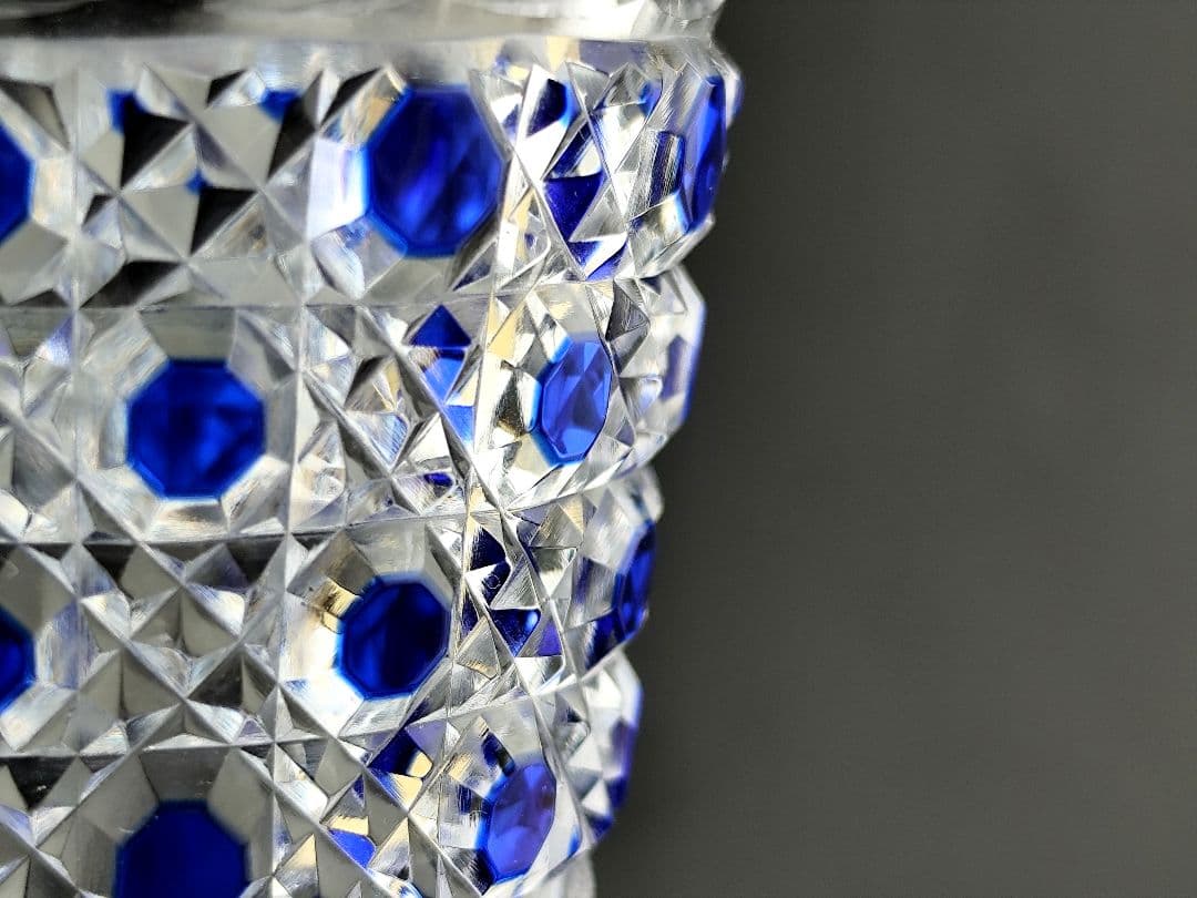 超希少品☆阪本光男 薩摩切子 脚付杯（切子 江戸切子 薩摩切子）