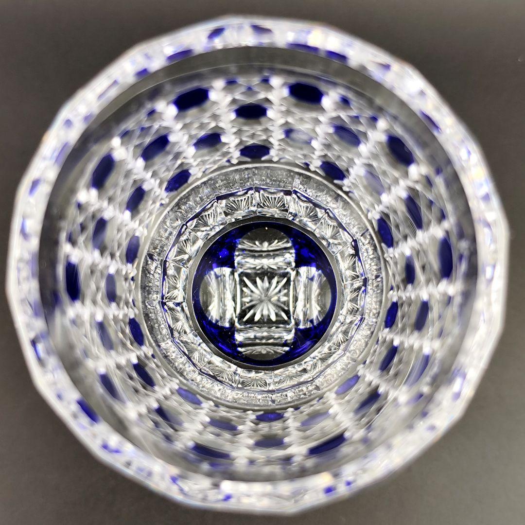 超希少品☆阪本光男 薩摩切子 脚付杯（切子 江戸切子 薩摩切子）