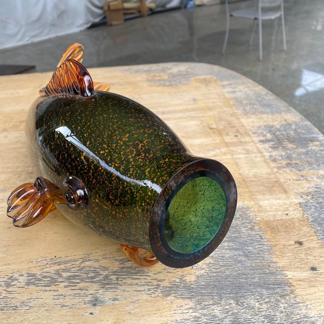 鯉　錦鯉　ガラス製　装飾品　置物　長さ42cm 重さ3.1kg