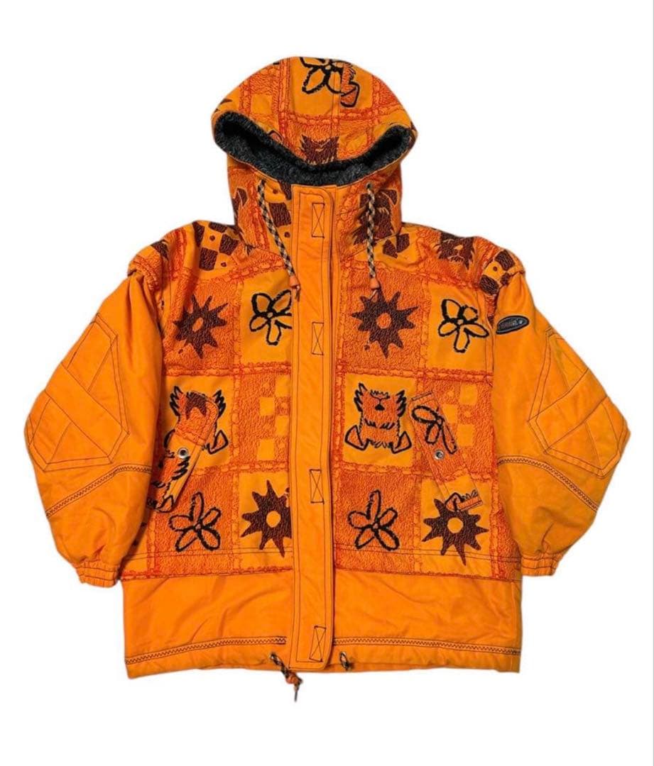 【激レア】90s YAMAHA スキーウェア シュナウザー お花 総柄 レトロ