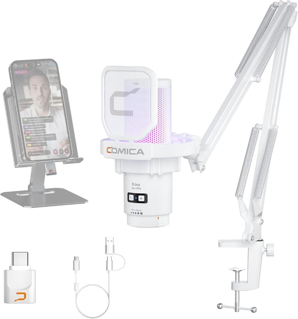 ワイヤレスUSBコンデンサーマイク ゲーミング マイクセット ブームアーム付