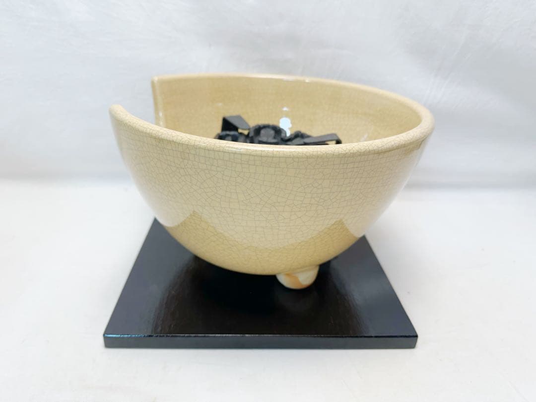 未使用 茶道具 風炉型 電熱器 さつま枇杷色紅鉢 野々田式 香入 まえがわらけ