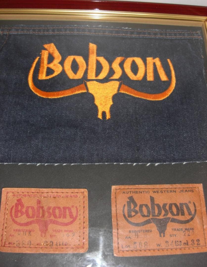 BOBSON ボブソン Ｇジャン 刺繍　ジーンズ タグ２枚　額付き