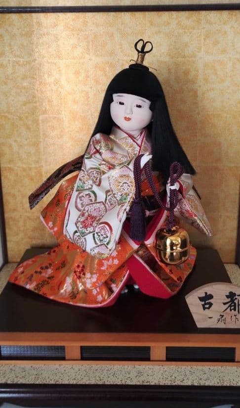 日本人形「古都」ガラスケース入り　　市松人形　わらべ人形　雛人形　12号