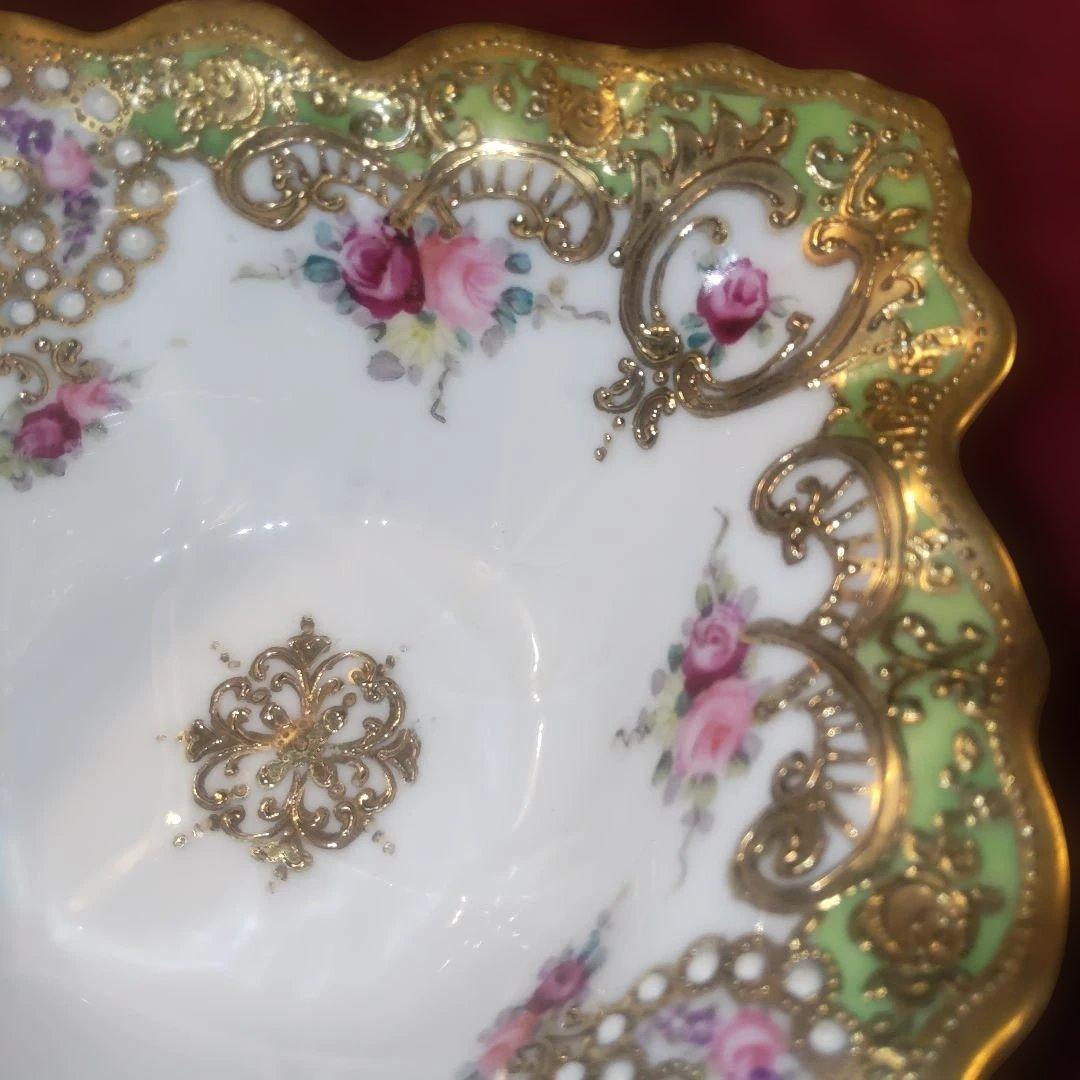 特別価格 オールドノリタケ RC薔薇の花に金盛り装飾のボウル