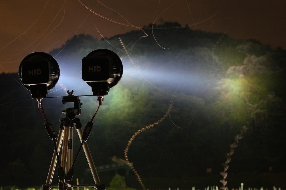 灯火採集 HID2灯ライト 55Ｗ×2 6000Ｋ 紫外線強化 三脚付