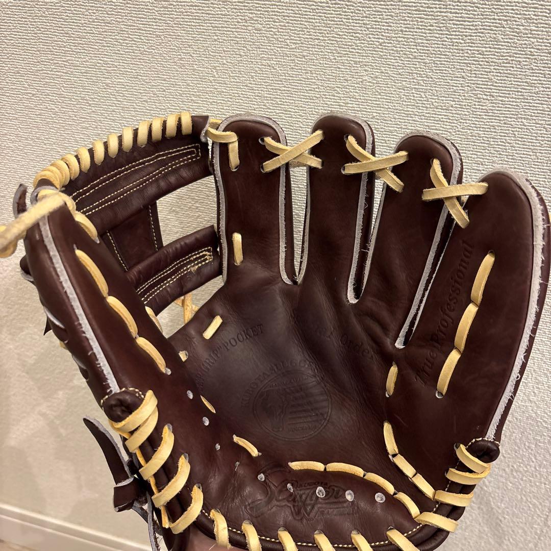 【ほぼ新品】久保田スラッガー 硬式用 オーダーグラブ バーガンディー 湯もみ済