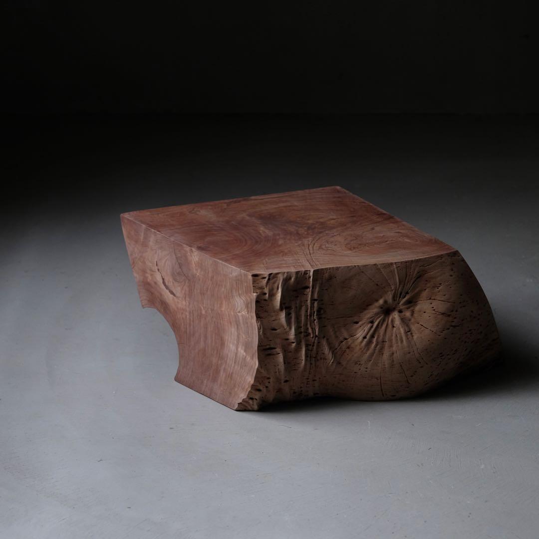 欅材 古い花台　展示台 座卓 サイドテーブル オブジェ 古家具 古道具 骨董